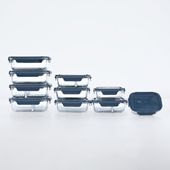 Set Aufbewahrungsdosen Blau, Lunchbox Glas, Borosilikat Glasbehälter 1