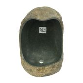WOHNFREUDEN Naturstein Urinal massiv 45x20x35 cm Pissoir Flussstein Becken