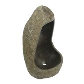 WOHNFREUDEN Naturstein Urinal massiv 45x20x35 cm Pissoir Flussstein Becken