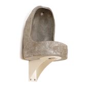 WOHNFREUDEN Naturstein Urinal massiv 45x20x35 cm Pissoir Flussstein Becken