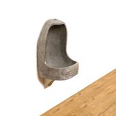 WOHNFREUDEN Naturstein Urinal massiv 45x20x35 cm Pissoir Flussstein Becken
