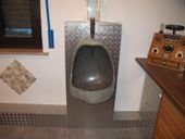 WOHNFREUDEN Naturstein Urinal massiv 45x20x35 cm Pissoir Flussstein Becken