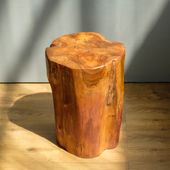 wohnfreuden Teakholz Hocker Elefantenfuss 40 cm lasiert