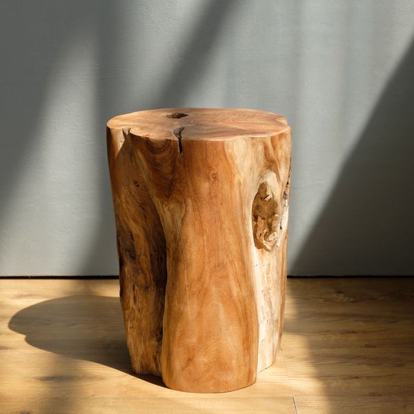 Teakholz Hocker Elefantenfuß 40 cm geschliffen kaufen