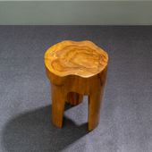wohnfreuden Teakholz Hocker rund 40 cm lasiert