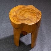 wohnfreuden Teakholz Hocker rund 40 cm lasiert