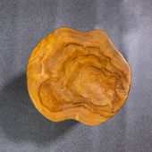 wohnfreuden Teakholz Hocker rund 40 cm lasiert