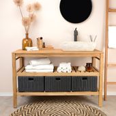 wohnfreuden Marmor Steinwaschbecken MARA 50 cm creme rechteckig