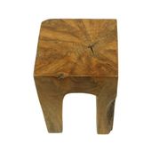 wohnfreuden Teakholz Hocker ca. 29x40 cm 4eckig - geschliffen