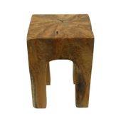 wohnfreuden Teakholz Hocker ca. 29x40 cm 4eckig - geschliffen