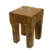 wohnfreuden Teakholz Hocker ca. 29x40 cm 4eckig - geschliffen