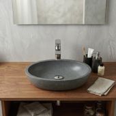 wohnfreuden Marmor Steinwaschbecken Mara 50 cm grau val