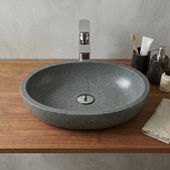wohnfreuden Marmor Steinwaschbecken Mara 50 cm grau val