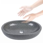 wohnfreuden Marmor Steinwaschbecken Mara 50 cm grau val