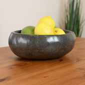 WOHNFREUDEN Schale Flussstein Stein Obst Dekoration Aufbewahrung rundum poliert ca 30 cm natur