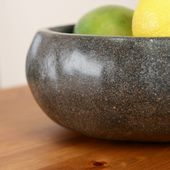 WOHNFREUDEN Schale Flussstein Stein Obst Dekoration Aufbewahrung rundum poliert ca 30 cm natur