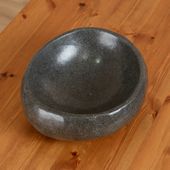 WOHNFREUDEN Schale Flussstein Stein Obst Dekoration Aufbewahrung rundum poliert ca 30 cm natur