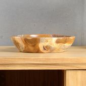 wohnfreuden Teak Holz Schale 20 - 25 cm lasiert