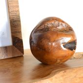 wohnfreuden Teakholz Kugel lasiert braun 20 cm