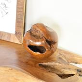 wohnfreuden Teakholz Kugel lasiert braun 20 cm