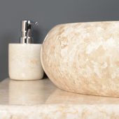 wohnfreuden Marmor - Waschbecken ASBAK 40 cm - creme