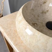 wohnfreuden Marmor - Waschbecken ASBAK 40 cm - creme