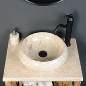 wohnfreuden Marmor - Waschbecken ASBAK 40 cm - creme