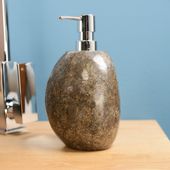 wohnfreuden Flussstein Seifenspender Naturstein 15cm natur poliert Lotionspender