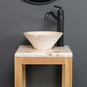 Waschtisch SMINI Teakholz mit Marmorplatte creme kaufen 2