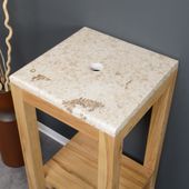 Waschtisch SMINI Teakholz mit Marmorplatte creme kaufen 4