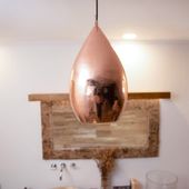 wohnfreuden Kupferlampe Pendelleuchte GOLD 23x23x40 cm