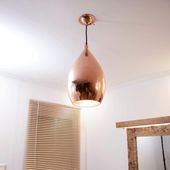 wohnfreuden Kupferlampe Pendelleuchte GOLD 23x23x40 cm