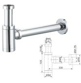 Siphon rund Messing verchromt kaufen 2