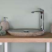 wohnfreuden Naturstein Waschbecken 50 cm extra flach