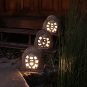 Steinlampe Garten Blumenornament 39 cm günstig kaufen 2