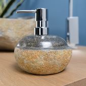 wohnfreuden Flussstein Seifenspender 120 ml oberhalb poliert