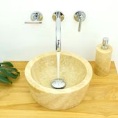 wohnfreuden Onyxmarmor Waschbecken MINIJAYA 30 cm poliert