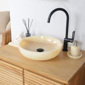 wohnfreuden Onyxmarmor Waschbecken MILO 40 cm