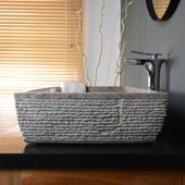 wohnfreuden Marmor Waschbecken Mara 70 cm grau eckig