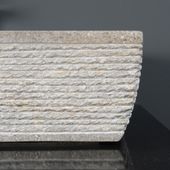 wohnfreuden Marmor Waschbecken Mara 70 cm grau eckig