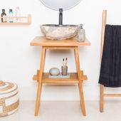 wohnfreuden ZEN Waschtisch Teakholz lasiert extra hoch 85 cm