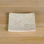 wohnfreuden Naturstein Marmor Seifenschale Ablage Zen ohne Loch creme 12x9x2 cm