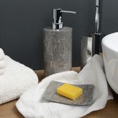 wohnfreuden Marmor Seifenschale Zen ohne Loch grau 12x9x2 cm Bad Gäste WC