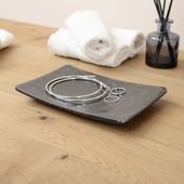 WOHNFREUDEN Naturstein Marmor Ablage Seifen-schale ZEN grau 18x12x2 cm