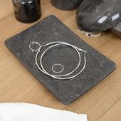 WOHNFREUDEN Naturstein Marmor Ablage Seifen-schale ZEN grau 18x12x2 cm
