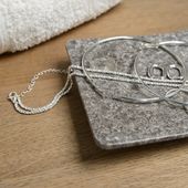 WOHNFREUDEN Naturstein Marmor Handtuch-Platte Seifen-schale ZEN grau 18x12x2 cm