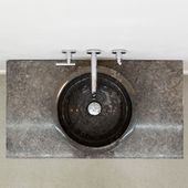 wohnfreuden Marmor Standwaschbecken grau T-Modell