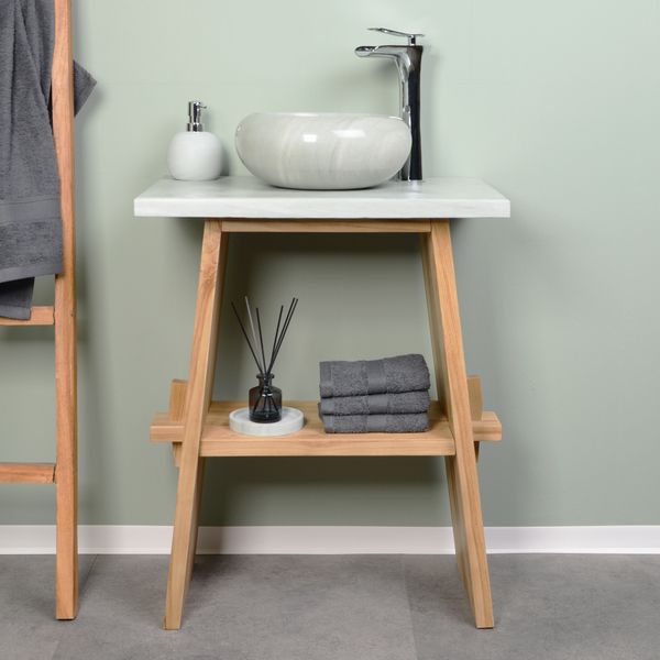 wohnfreuden Sandstein ZEN Waschtischplatte 60 cm