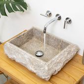wohnfreuden Marmor - Waschbecken KOTAK 50 cm grau