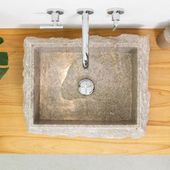 wohnfreuden Marmor - Waschbecken KOTAK 50 cm grau